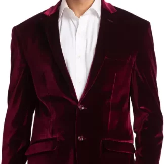 Men Solid Single Breasted Formal Blazer  (Maroon)